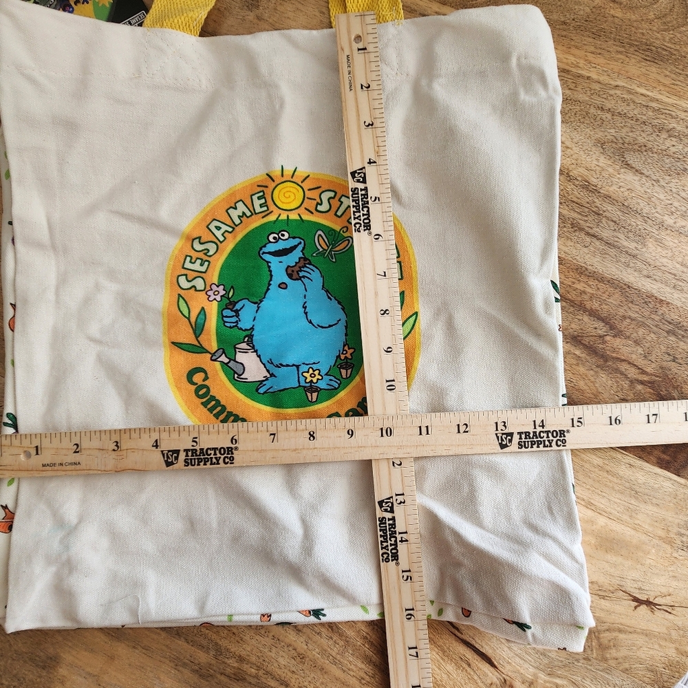 Sesame Street Cookie Monster Community Garden Canvas Farmer's Marker Tote Bag - Picture 7 of 10